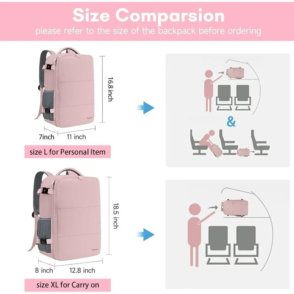 Taygeer Women's Amourpink Travel Backpack Carry On 15.6inch Laptop Backpack